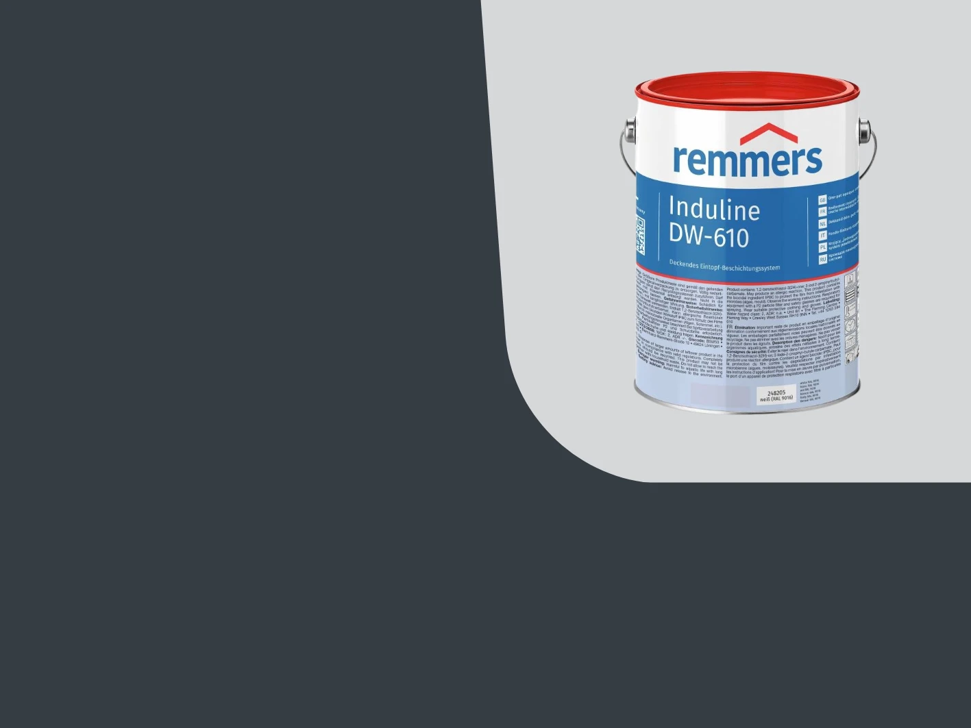 Induline DW-610 Dekkende Beits Ral 7024 Grafietgrijs 2.5 Liter - Afbeelding 1